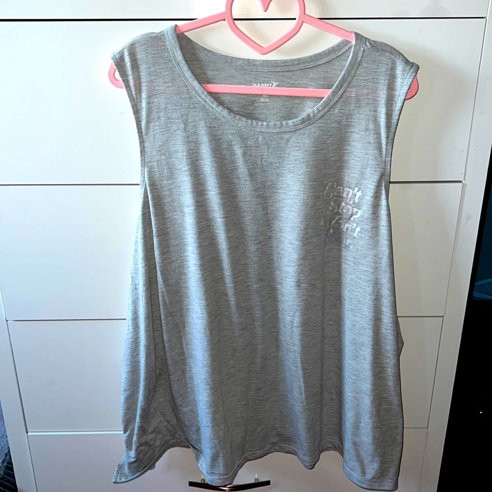 Can’t stop won’t stop grey jersey tank